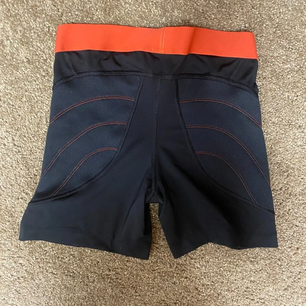 Nike Pro Dri-Fit Shorts Womens Medium Black Orange Compression Gym Softball